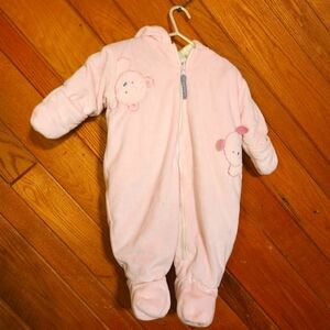 Carters light pink baby hooded pram/snowsuit